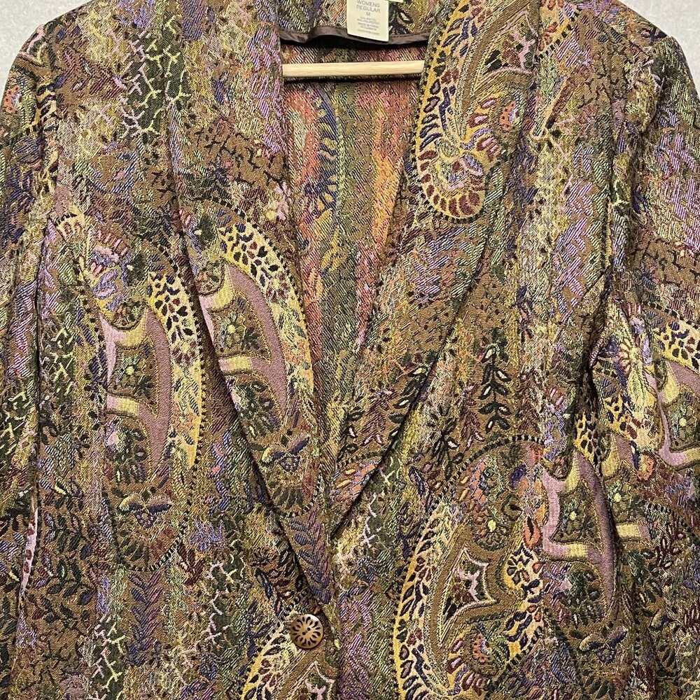 TravelSmith Womens Paisley Blazer Jacket Medium Mulitcolor - Picture 2 of 7